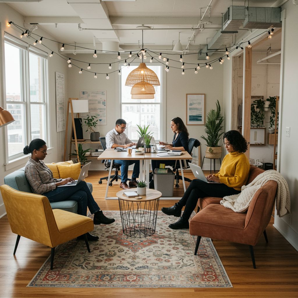 Modern workplace environment designed for team engagement programmes